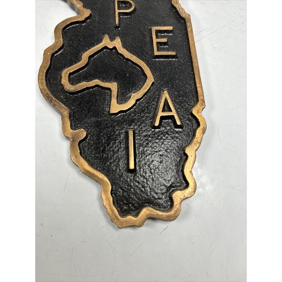 VINTAGE Horse Show Medal PEAI Necklace Ribbon Solid Metal Equestrian Decor MCM - Picture 3 of 6